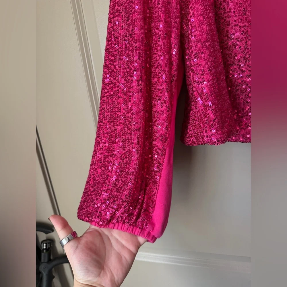 NWT Torrid Sequin Deep V-Neck Long Sleeve Blouse - Picture 6 of 11